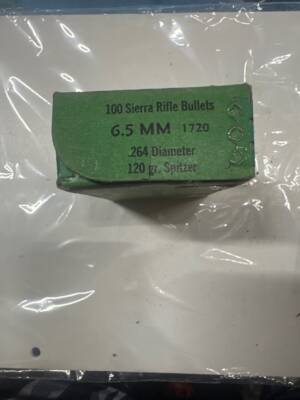 Sierra 6.5mm 120gr Spitzer Pro-Hunter Bullets #1720 – ~95ct