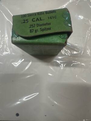 Sierra .25 Cal 87gr Spitzer Varminter Bullets #1610 – ~95ct