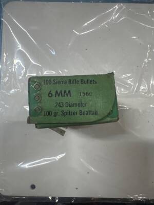 Sierra 6mm 100gr Spitzer Boat Tail GameKing Bullets #1560 – ~95ct