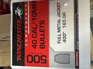 Winchester 40 Cal/10mm 165gr FMJ Bullets – 500ct